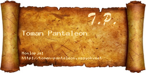 Toman Pantaleon névjegykártya